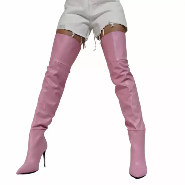 pink over the knee boots